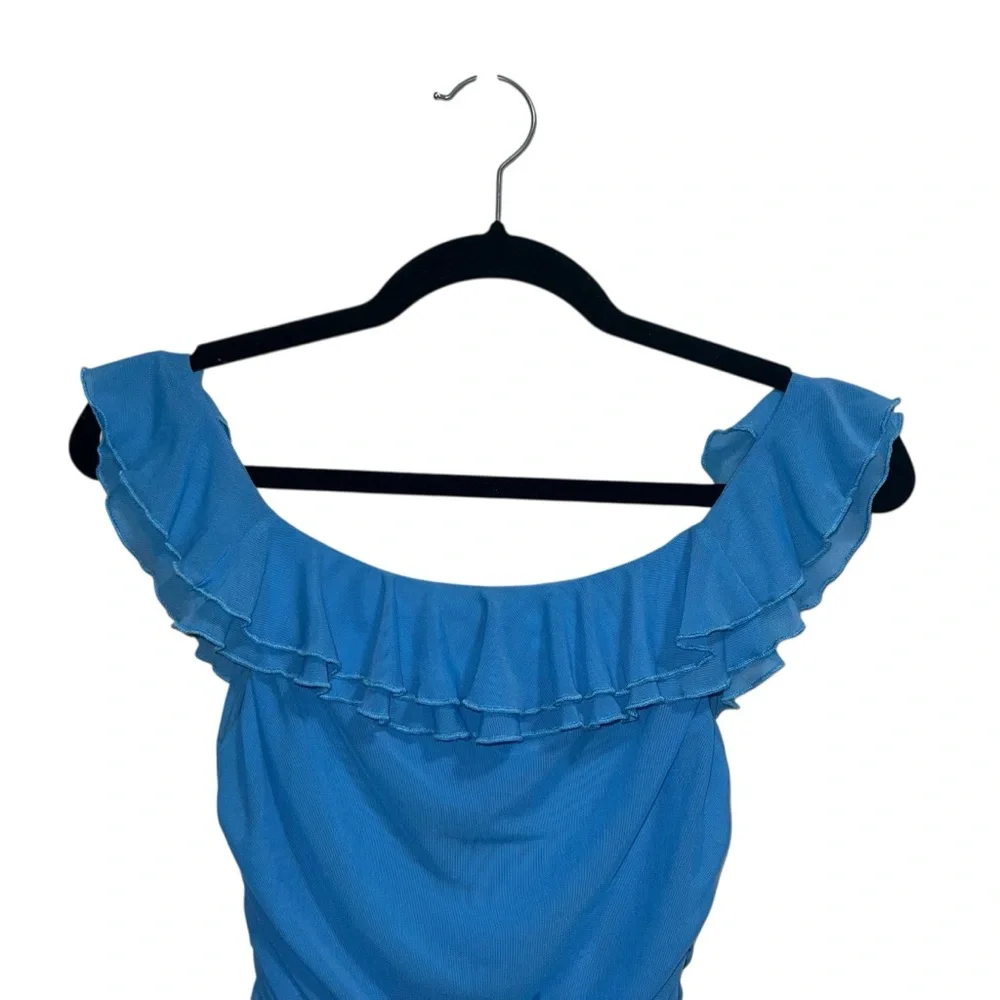 Majorelle Khalyla Off The Shoulder Maxi Gown In Blue